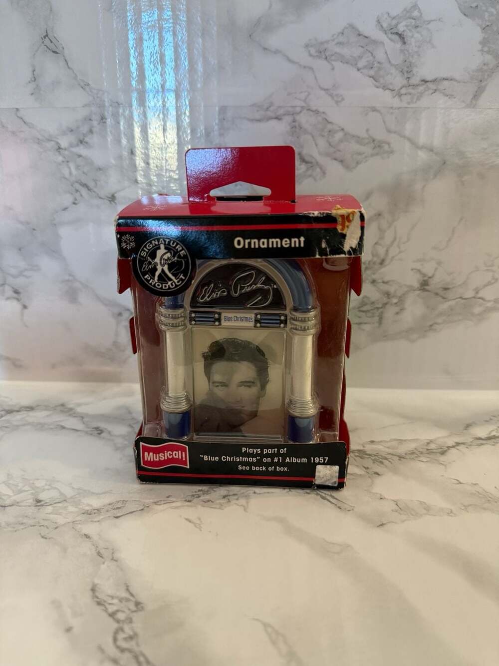 American Greetings Elvis Presley Blue Christmas Musical Jukebox Ornament